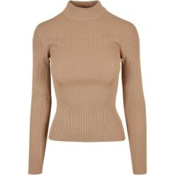 Damski sweter z prążkowanym golfem Urban Classics GT. Brązowe swetry Urban Classics, na zimę, bez wzorów, z dzianiny, bez ramiączek. Za 191.00 zł.