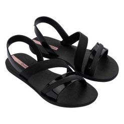 Buty sandały damskie Ipanema Vibrant. Czarne sandały Ipanema, bez wzorów, bez obcasa, bez zapięcia. Za 139.00 zł.