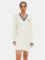 Tommy Jeans Sukienka dzianinowa DW0DW19810 Écru Relaxed Fit. Sukienki Tommy Jeans, m, bez wzorów, z dzianiny, bez kołnierzyka, bez ramiączek. Za 309.99 zł.