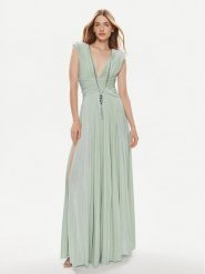 Elisabetta Franchi Sukienka wieczorowa AB-563-41E3-5754 Zielony Regular Fit. Zielone sukienki Elisabetta Franchi, bez wzorów, z wiskozy, wizytowe, bez kołnierzyka, bez ramiączek. Za 1,969.00 zł.