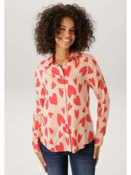 Aniston Bluzka w kolorze koralowo-jasnoróżowym rozmiar: 44. Różowe bluzki Aniston, bez wzorów, z wiskozy, bez kołnierzyka, bez ramiączek. Za 130.99 zł.