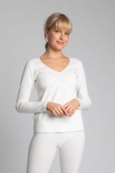 Bluzka Bawełniana z Długim Rękawem - Ecru. Czarne bluzki MOE, l, bez wzorów, z bawełny, bez kołnierzyka, bez ramiączek. Za 249.90 zł.