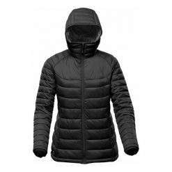 Kurtka Ocieplana Damska Termiczna Stavanger. Czarne kurtki STORMTECH, l, bez wzorów, z materiału, z kapturem. Za 556.99 zł.
