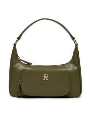 Tommy Hilfiger Torebka Soft Utility Shoulder Bag Pu AW0AW16711 Khaki. Brązowe torebki klasyczne Tommy Hilfiger, bez wzorów, ze skóry, bez dodatków. Za 379.99 zł.