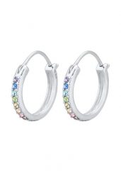 Elli Damskie kreole tęcza filigranowa w srebrze 925 Sterling Silver Kolczyki 1 ct. Szare kolczyki Elli, z kryształem, pozłacane. Za 183.99 zł.