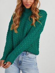 LA Angels Sweter w kolorze zielonym rozmiar: S. Zielone swetry LA Angels, s, bez wzorów, ze splotem, bez ramiączek. Za 154.07 zł.