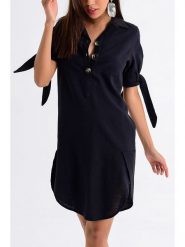 So You Sukienka w kolorze czarnym rozmiar: XL. Czarne sukienki So You, na co dzień, xl, bez wzorów, z wiskozy, bez kołnierzyka, bez ramiączek, midi, proste. Za 84.01 zł.
