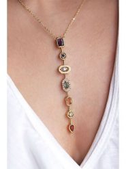 Lodie Silver Naszyjnik z elementami ozdobnymi rozmiar: onesize. Szare naszyjniki Lodie Silver, z materiału, z cyrkonią, ze stali. Za 104.64 zł.