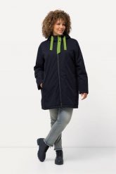 Damskie Kurtka outdoorowa HYPRAR wodoodporna dwukierunkowy zamek błyskawiczny. Niebieskie kurtki Ulla Popken, plus size, bez wzorów, z materiału, z kapturem. Za 799.99 zł.