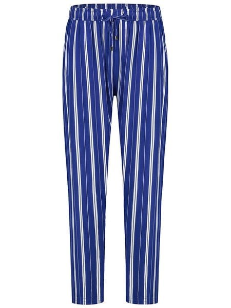 Sublevel Spodnie w kolorze niebiesko-białym rozmiar: M. Niebieskie spodnie materiałowe Sublevel, bez wzorów, z materiału, klasyczne, z podwyższonym stanem. Za 56.99 zł.