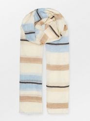 Becksöndergaard Szal "Cowea" w kolorze kremowo-beżowo-błękitnym - 180 x 90 cm rozmiar: onesize. Brązowe szaliki i kominy Becksöndergaard, bez wzorów, z bawełny. Za 86.99 zł.