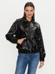 Guess Kurtka bomber W4YL12 WGAH0 Czarny Regular Fit. Czarne kurtki Guess, s, z aplikacjami, z syntetyku, bez kaptura. Za 449.99 zł.