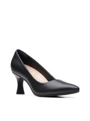 Clarks Półbuty Kataleyna Gem 26171219 Czarny. Czarne półbuty wsuwane Clarks, bez wzorów, ze skóry, bez obcasa, na obcasie. Za 259.99 zł.