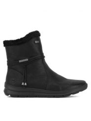 Rieker Botki Z0070-00 Czarny. Czarne botki Rieker, bez wzorów, bez obcasa, na płaskiej podeszwie, bez zapięcia. Za 265.99 zł.