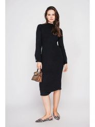 C& Jo Sukienka dzianinowa w kolorze czarnym rozmiar: 38. Czarne sukienki C& Jo, na co dzień, bez wzorów, z dzianiny, klasyczne, bez kołnierzyka, bez ramiączek, midi, proste. Za 122.38 zł.