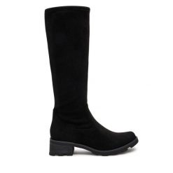 Kozaki Caprice. Czarne kozaki Caprice, bez wzorów, bez obcasa, na płaskiej podeszwie, bez zapięcia. Za 429.99 zł.