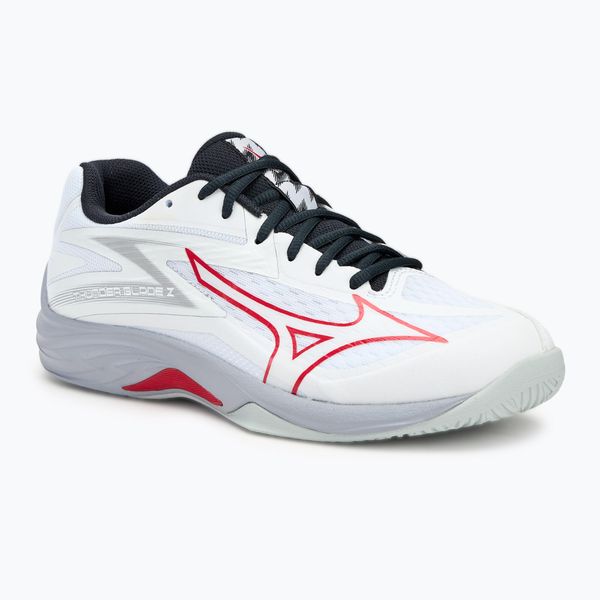 Buty do siatkówki Mizuno Thunder Blade Z. Białe buty do biegania Mizuno, bez wzorów, bez zapięcia, do biegania. Za 419.99 zł.