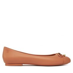 Baleriny Melissa. Brązowe baleriny Melissa, bez wzorów, bez obcasa, bez zapięcia. Za 219.99 zł.