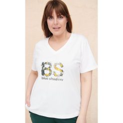 T-shirt Damski BS Plus Size Ekri / Musztarda. Brązowe t-shirty blue shadow, l, z aplikacjami, z bawełny, eleganckie, bez kołnierzyka, bez ramiączek. Za 159.90 zł.