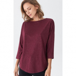 Bluzka oversize z metalizowanym włóknem - Bordowy. Bluzki marki Reserved. Za 45.99 zł.