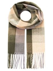 Zwillingsherz Szal w kolorze beżowo-szaro-oliwkowym rozmiar: onesize. Brązowe szaliki i kominy Zwillingsherz, bez wzorów, z materiału. Za 110.81 zł.