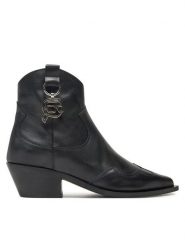 KARL LAGERFELD Botki Kansas KL33265 Czarny. Czarne botki KARL LAGERFELD, bez wzorów, ze skóry, bez obcasa, na słupku, bez zapięcia. Za 1,429.00 zł.