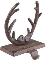 Clayre & Eef Uchwyt w kolorze brązowym na świąteczne skarpety - 13 x 18 x 12 cm rozmiar: onesize. Brązowe skarpetki Clayre & Eef, bez wzorów, z materiału. Za 96.37 zł.