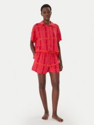 DKNY Piżama YI90113 Różowy Regular Fit. Czerwone piżamy DKNY, xl, bez wzorów, z wiskozy, bez kołnierzyka, bez ramiączek. Za 379.99 zł.