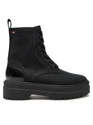 Tommy Hilfiger Trapery Flag Ventile Lace Up Boot FW0FW08287 Czarny. Czarne traperki Tommy Hilfiger, bez wzorów, z materiału, bez obcasa, bez zapięcia. Za 799.99 zł.