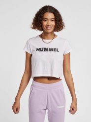 Hummel Koszulka sportowa hml Legacy Woman Cropped T-shirt. Białe t-shirty sportowe Hummel, xs, bez wzorów, z bawełny, bez ramiączek, do biegania. Za 27.00 zł.