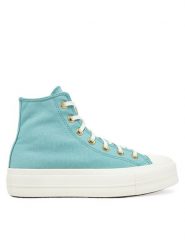 Converse Trampki Chuck Taylor All Star Lift Platform Gold A11495C Turkusowy. Niebieskie trampki Converse, bez wzorów, z materiału, retro, bez zapięcia. Za 289.99 zł.