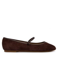 Baleriny LAUREN RALPH LAUREN. Brązowe baleriny Lauren Ralph Lauren, bez wzorów, bez obcasa, bez zapięcia. Za 599.99 zł.