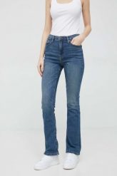 Lauren Ralph Lauren jeansy damskie high waist. Niebieskie jeansy Lauren Ralph Lauren, bez wzorów, z jeansu, z podwyższonym stanem. Za 799.99 zł.