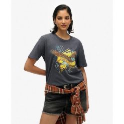 Koszulka Rock Graphic Biker casual. Czarne t-shirty sportowe Superdry, bez wzorów, bez ramiączek. Za 137.65 zł.