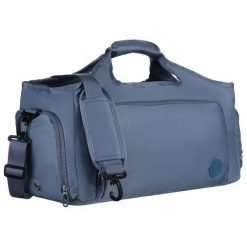 Niebieska, weekendowa torba podróżna wyposażona w uchwyt na walizkę Peterson PTN 24480. Niebieskie torby podróżne Peterson, bez wzorów. Za 146.99 zł.