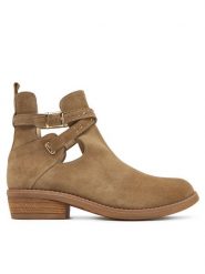 TWINSET Botki 251GCJ030 Beżowy. Brązowe botki Twinset, bez wzorów, ze skóry, bez obcasa, na płaskiej podeszwie, bez zapięcia. Za 1,049.00 zł.