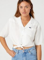 Wrangler Bluzka w kolorze białym rozmiar: L. Białe bluzki Wrangler, l, bez wzorów, bez kołnierzyka, bez ramiączek. Za 142.95 zł.