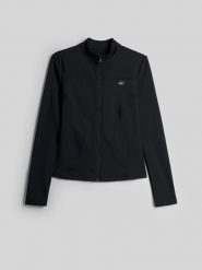 4F Bluza slim bez kaptura damska - czarna L. Czarne bluzy 4f, l, bez wzorów, bez ramiączek, bez kaptura. Za 189.99 zł.
