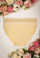 Żółte Klasyczne Majtki Figi z Elastycznej Bawełny Ulenvec. Żółte figi Born2be, bez wzorów, z bawełny. Za 29.99 zł.
