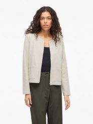 Vila Kardigan "Garden" w kolorze kremowym rozmiar: M. Brązowe swetry Vila, m, bez wzorów, bez ramiączek. Za 113.99 zł.