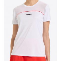 Koszulka tenisowa damska Diadora L. SS Core T-Shirt. Białe t-shirty Diadora, l, bez wzorów, sportowe, bez kołnierzyka, bez ramiączek. Za 110.00 zł.