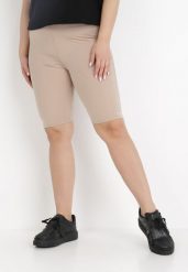 Beżowe Szorty Hippeina. Brązowe szorty Born2be, z aplikacjami, z dzianiny. W wyprzedaży za 33.99 zł.