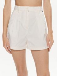 Tommy Jeans Szorty materiałowe Claire DW0DW17775 Biały Regular Fit. Białe szorty Tommy Jeans, bez wzorów, z bawełny. Za 189.99 zł.