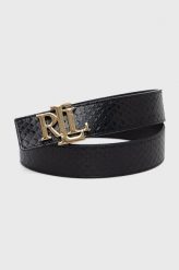 Lauren Ralph Lauren pasek skórzany dwustronny damski kolor czarny. Czarne paski Lauren Ralph Lauren, bez wzorów. W wyprzedaży za 299.99 zł.
