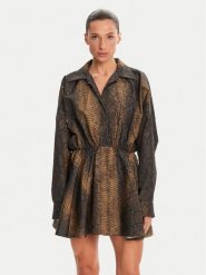 NORMA KAMALI Sukienka codzienna ST4243PHA71302 Brązowy Relaxed Fit. Brązowe sukienki Norma Kamali, na co dzień, l, bez wzorów, z syntetyku, bez kołnierzyka, bez ramiączek, proste. Za 799.99 zł.