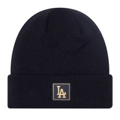 Czapka zimowa New Era Metalic Badge Cuff Knit Los Angeles Dodgers. Czarne czapki zimowe New Era, bez wzorów. Za 72.99 zł.