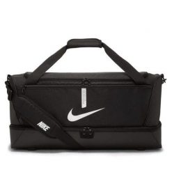 Torba sportowa unisex Nike Academy Team Bag pojemność 59 L. Czarne torby sportowe Nike, bez wzorów. Za 219.99 zł.