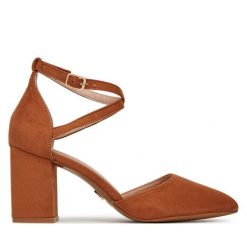 Czółenka DeeZee. Brązowe czółenka DeeZee, bez wzorów, bez obcasa, bez zapięcia. Za 139.99 zł.