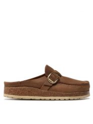 Birkenstock Klapki Buckley 1024028 Brązowy. Brązowe klapki Birkenstock, bez wzorów, z tworzywa sztucznego, bez obcasa, bez zapięcia. Za 679.99 zł.