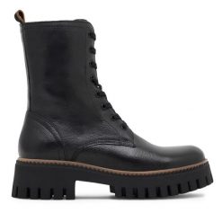 Trapery Lasocki. Czarne traperki Lasocki, bez wzorów, bez obcasa, bez zapięcia. Za 223.99 zł.